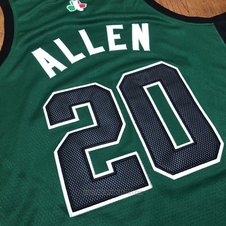 Camiseta Boston Celtics Ray Allen #20 Hardwood Classics Throwback 2007-08 Verde